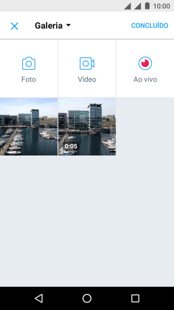Pressione a foto ou o vídeo desejado. Pressione a foto ou o vídeo desejado.
