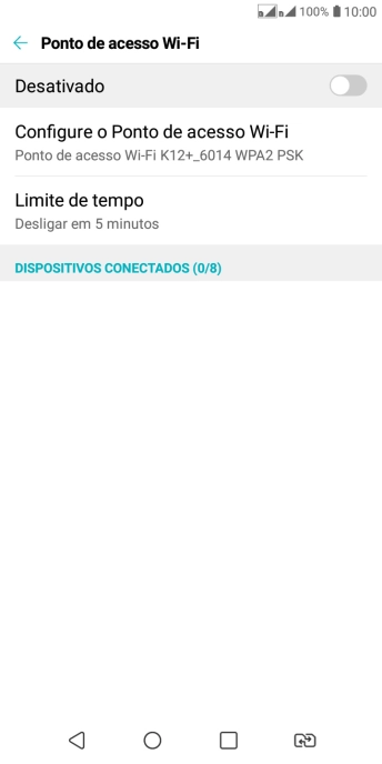 Pressione Configure o Ponto de acesso Wi-Fi. Pressione Configure o Ponto de acesso Wi-Fi.