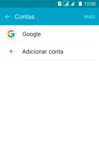Pressione Adicionar conta. Pressione Adicionar conta.