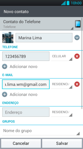 Pressione a lista suspensa ao lado do número do endereço de e-mail. Pressione a lista suspensa ao lado do número do endereço de e-mail.