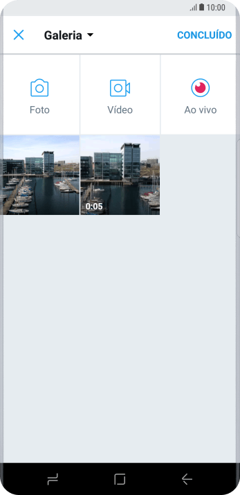 Pressione a foto ou o vídeo desejado. Pressione a foto ou o vídeo desejado.
