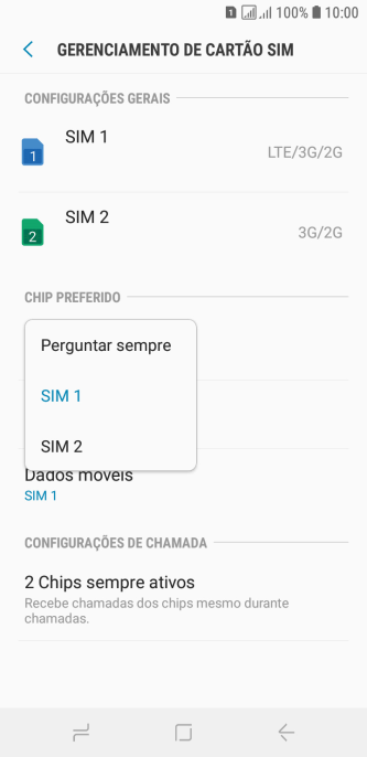 Pressione a configuração desejada. Pressione a configuração desejada.