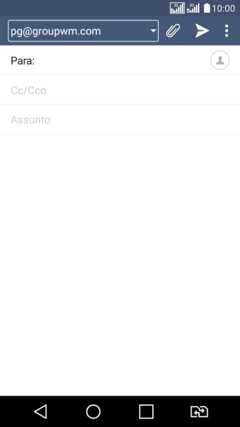 Pressione o campo de busca, e digite as primeiras letras do destinatário. Pressione o campo de busca, e digite as primeiras letras do destinatário.