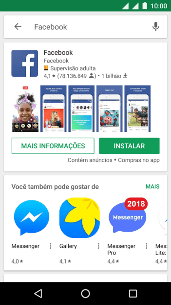 Pressione Facebook. Pressione Facebook.