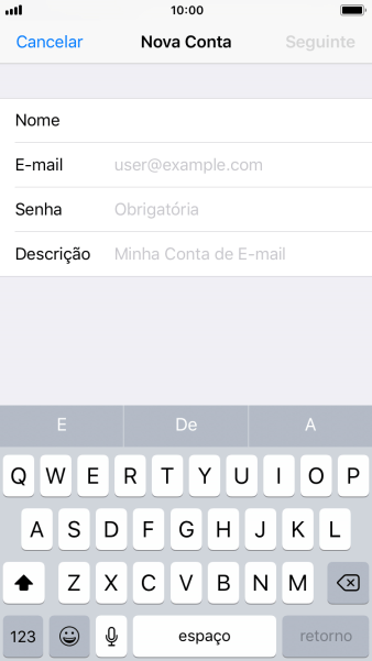 Pressione E-mail, e digite o endereço de e-mail. Pressione E-mail, e digite o endereço de e-mail.