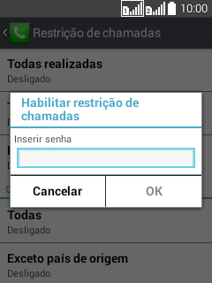 Digite sua senha de bloqueio, e pressione OK. Digite sua senha de bloqueio, e pressione OK.