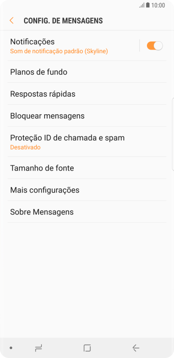 Pressione Mais configurações. Pressione Mais configurações.