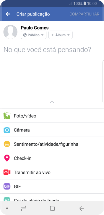 Pressione o campo de escrever, e digite o texto desejado. Pressione o campo de escrever, e digite o texto desejado.
