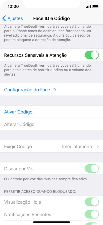 Pressione Ativar Código, e digite um código de bloqueio de sua escolha duas vezes seguidas. Pressione Ativar Código, e digite um código de bloqueio de sua escolha duas vezes seguidas.