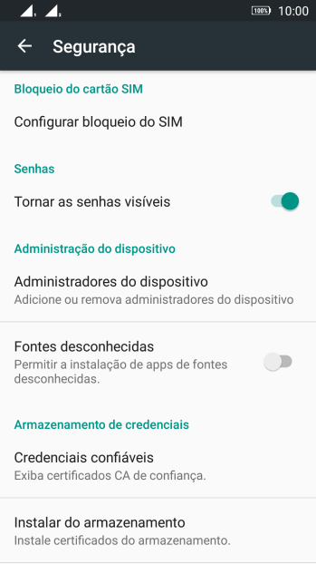 Pressione Configurar bloqueio do SIM. Pressione Configurar bloqueio do SIM.