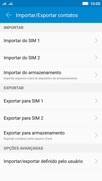 Pressione Importar do SIM ‹›. Pressione Importar do SIM ‹›.