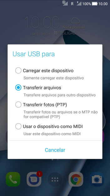 Pressione Transferir arquivos para ativar a função. Pressione Transferir arquivos para ativar a função.