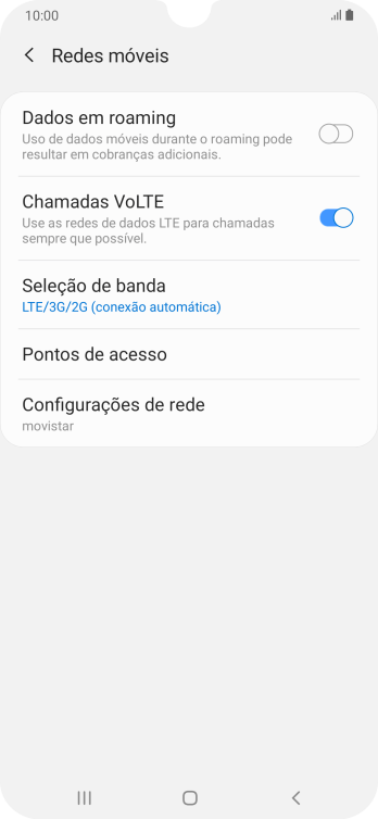 Pressione Seleção de banda. Pressione Seleção de banda.