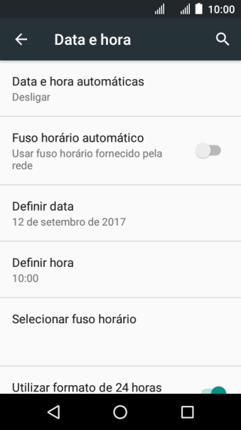 Pressione Data e hora automáticas. Pressione Data e hora automáticas.
