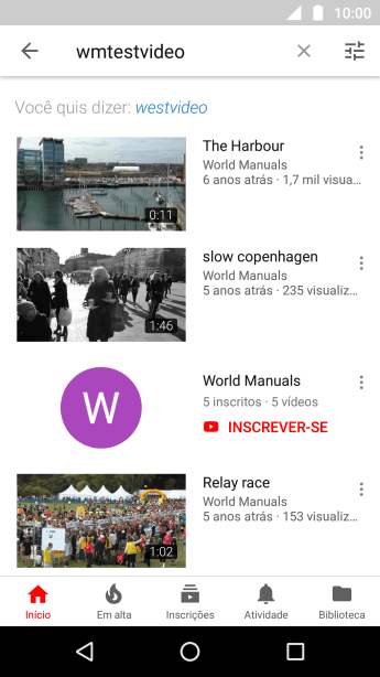 Pressione o vídeo desejado. Pressione o vídeo desejado.