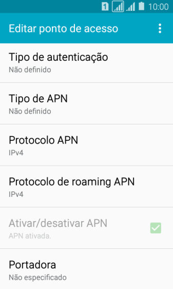 Pressione Tipo de autenticação. Pressione Tipo de autenticação.