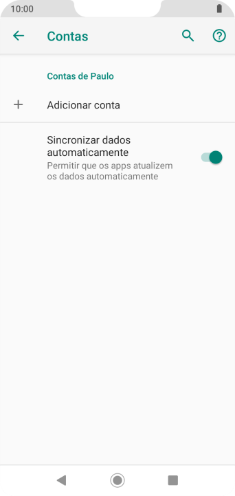 Pressione Adicionar conta. Pressione Adicionar conta.