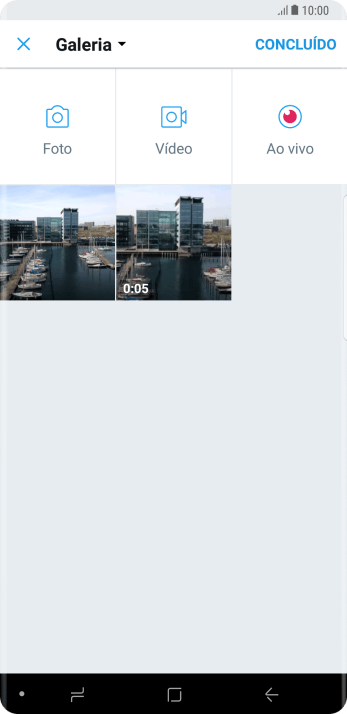 Pressione a foto ou o vídeo desejado. Pressione a foto ou o vídeo desejado.