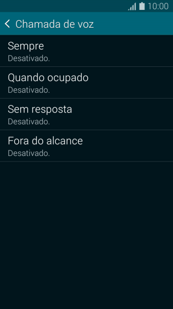 Pressione o tipo de encaminhamento desejado. Pressione o tipo de encaminhamento desejado.
