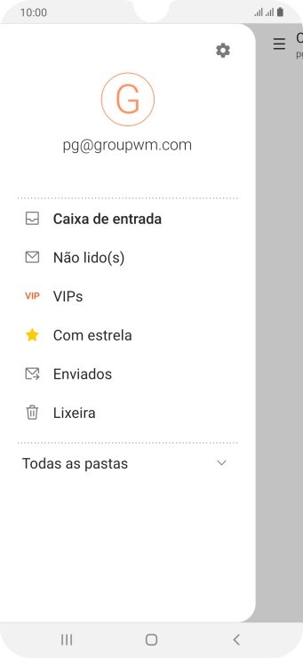 Pressione o ícone de configurações. Pressione o ícone de configurações.
