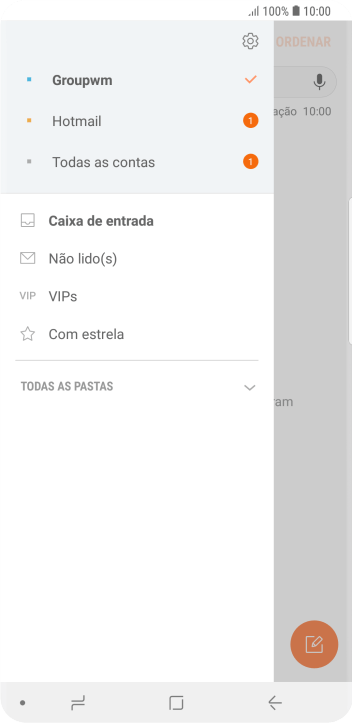 Pressione o ícone de configurações. Pressione o ícone de configurações.