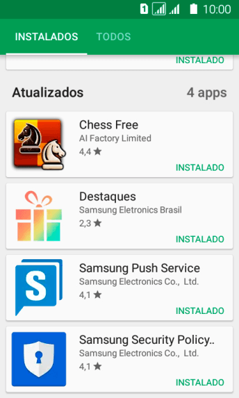 Pressione o app desejado. Pressione o app desejado.