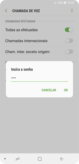 Digite sua senha de bloqueio, e pressione OK. Digite sua senha de bloqueio, e pressione OK.