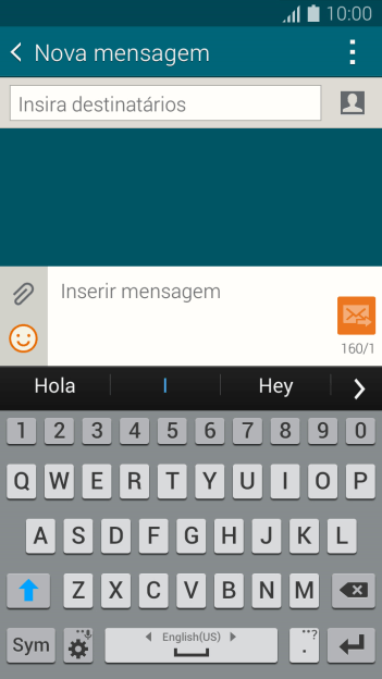 Abra uma nota, mensagem ou e-mail, para que o teclado fique visível na tela, e o celular pronto para a digitação. Abra uma nota, mensagem ou e-mail, para que o teclado fique visível na tela, e o celular pronto para a digitação.