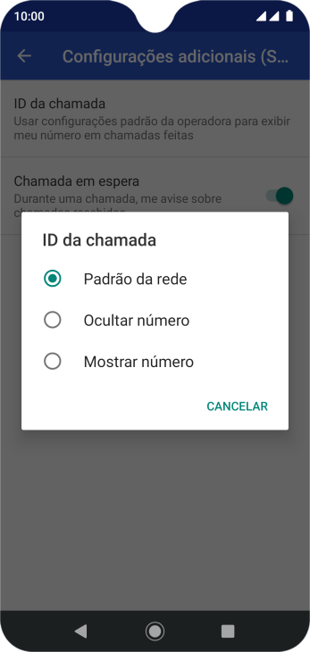 Pressione Mostrar número para ativar a identificação do seu número. Pressione Mostrar número para ativar a identificação do seu número.