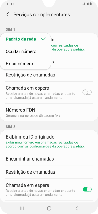 Pressione Exibir número para ativar a identificação do seu número. Pressione Exibir número para ativar a identificação do seu número.