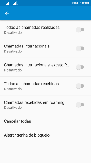 Pressione o tipo de bloqueio desejado para ativar ou desativar a função. Pressione o tipo de bloqueio desejado para ativar ou desativar a função.