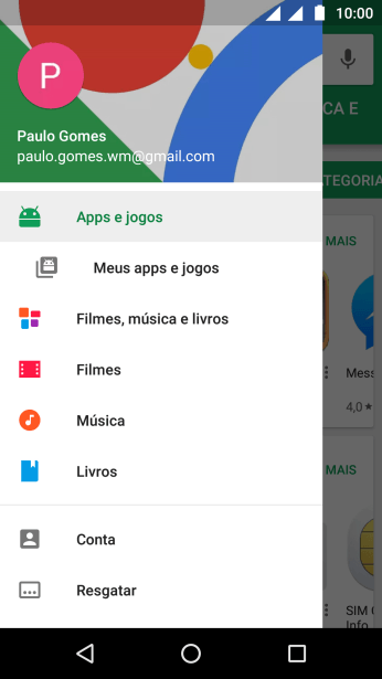 Pressione Meus apps e jogos. Pressione Meus apps e jogos.