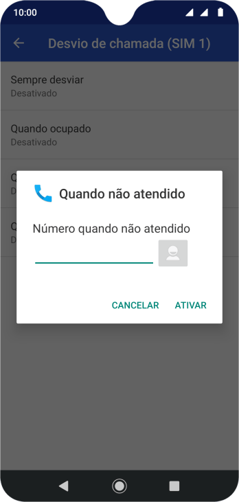 Digite o número desejado, e pressione ATIVAR. Digite o número desejado, e pressione ATIVAR.