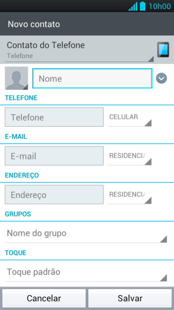 Pressione Nome, e digite o nome desejado. Pressione Nome, e digite o nome desejado.