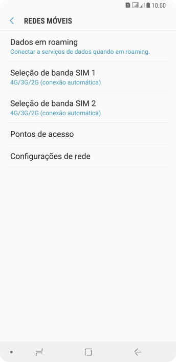 Pressione Seleção de banda ‹SIM›. Pressione Seleção de banda ‹SIM›.