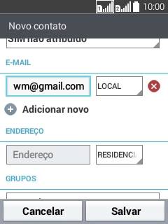 Pressione a lista suspensa ao lado do número do endereço de e-mail. Pressione a lista suspensa ao lado do número do endereço de e-mail.