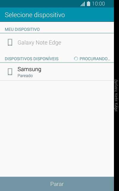 Pressione o dispositivo Bluetooth desejado, e aguarde um instante enquanto o arquivo é transferido. Pressione o dispositivo Bluetooth desejado, e aguarde um instante enquanto o arquivo é transferido.