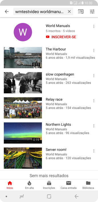 Pressione o vídeo desejado. Pressione o vídeo desejado.