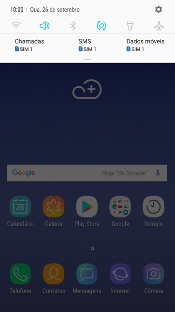 Pressione o ícone de configurações. Pressione o ícone de configurações.