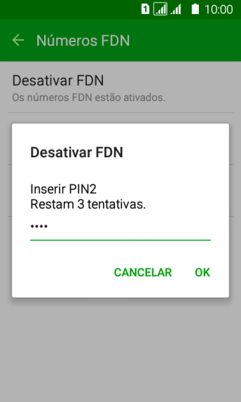 Digite o código PIN2, e pressione OK. Digite o código PIN2, e pressione OK.