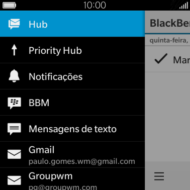 Pressione a conta de e-mail desejada. Pressione a conta de e-mail desejada.