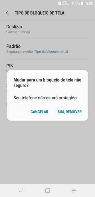 Pressione SIM, REMOVER. Pressione SIM, REMOVER.