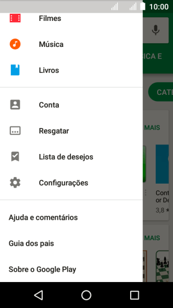 Pressione Configurações. Pressione Configurações.