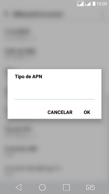 Digite default e pressione OK. Digite default e pressione OK.