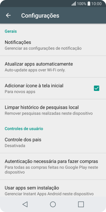 Pressione Atualizar apps automaticamente. Pressione Atualizar apps automaticamente.