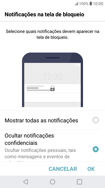 Pressione a configuração desejada. Pressione a configuração desejada.