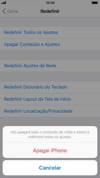 Pressione Apagar iPhone. Pressione Apagar iPhone.