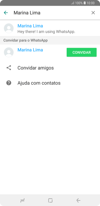 Pressione o contato desejado. Pressione o contato desejado.