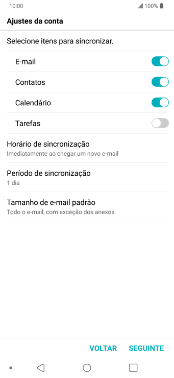 Se a tela mostrar essa imagem, sua conta foi reconhecida e configurada automaticamente. Siga as instruções da tela para inserir mais informações e finalizar a configuração. Se a tela mostrar essa imagem, sua conta foi reconhecida e configurada automaticamente. Siga as instruções da tela para inserir mais informações e finalizar a configuração.