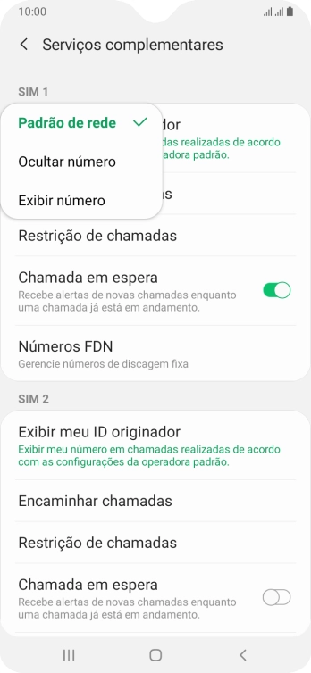 Pressione Exibir número para ativar a identificação do seu número. Pressione Exibir número para ativar a identificação do seu número.